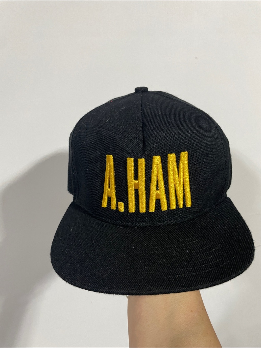 Hamilton Black Baseball Cap with Yellow Embroidered Logo